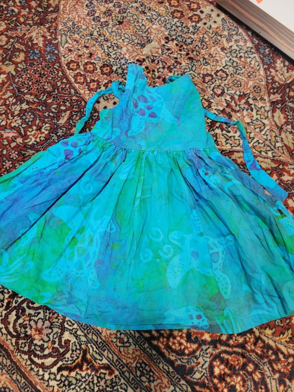 Hawaiian Oh Baby Sundress Size 2 In Tie Dye Green and Blue